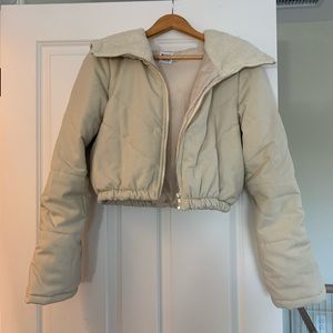 Princess Polly Michael Puffer Jacket Beige